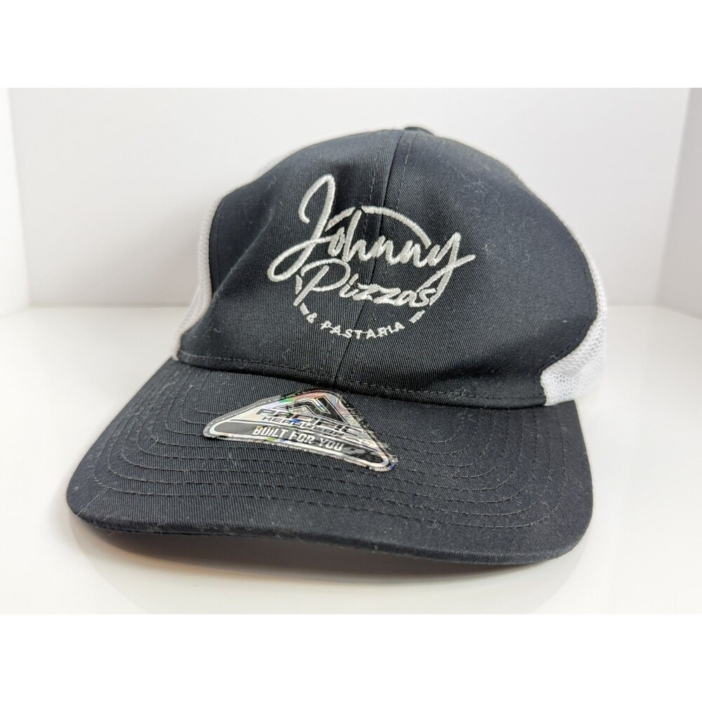 Johnny Pizzas & Pastaria Pacific Headwear 104C Pro Model Trucker Hat Black White